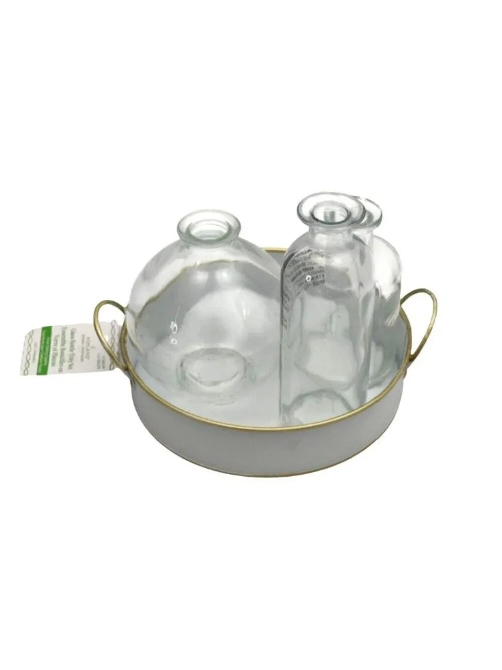 Glass Bottle Tray Set For Decorative Use & Floral Making Supplies